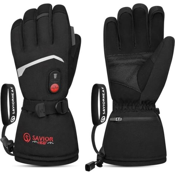 New Rechargeable Heated Gloves with 3 Heating Levels - Electric Ski - Picture 1 of 7